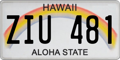 HI license plate ZIU481