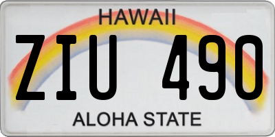 HI license plate ZIU490