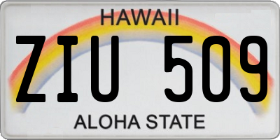 HI license plate ZIU509