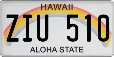 HI license plate ZIU510
