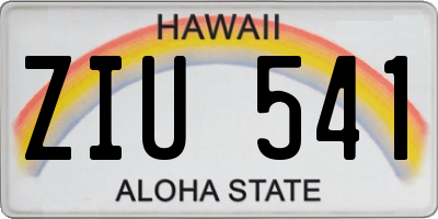 HI license plate ZIU541
