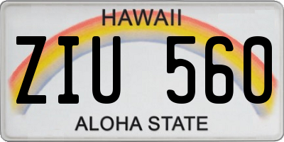 HI license plate ZIU560