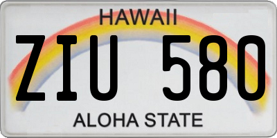HI license plate ZIU580