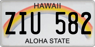 HI license plate ZIU582