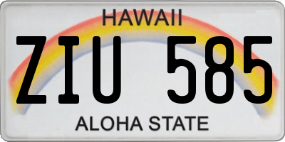 HI license plate ZIU585