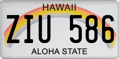 HI license plate ZIU586