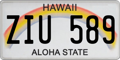HI license plate ZIU589