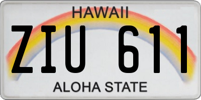 HI license plate ZIU611