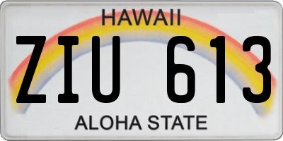 HI license plate ZIU613