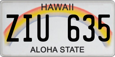 HI license plate ZIU635