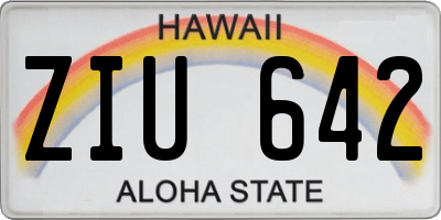 HI license plate ZIU642