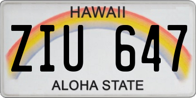 HI license plate ZIU647
