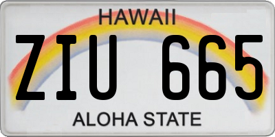 HI license plate ZIU665