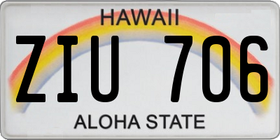 HI license plate ZIU706