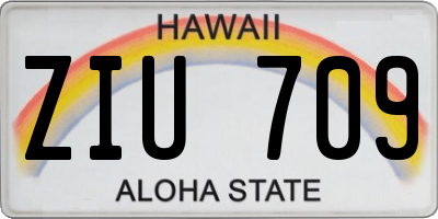 HI license plate ZIU709