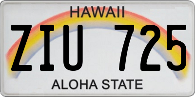 HI license plate ZIU725