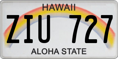 HI license plate ZIU727