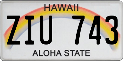 HI license plate ZIU743