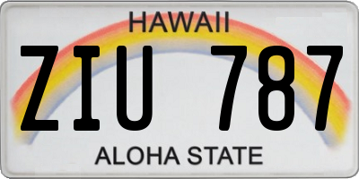 HI license plate ZIU787