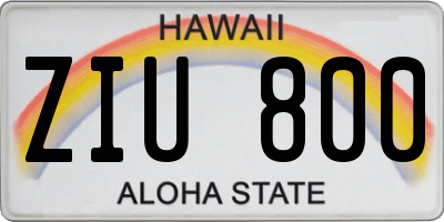 HI license plate ZIU800