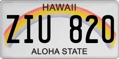 HI license plate ZIU820