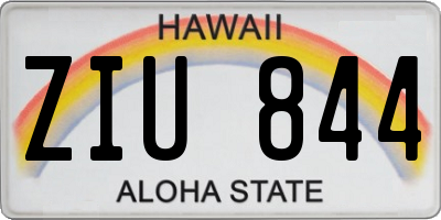 HI license plate ZIU844