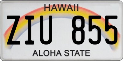 HI license plate ZIU855