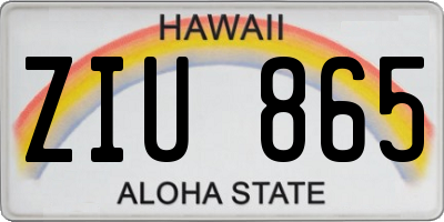 HI license plate ZIU865