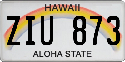HI license plate ZIU873