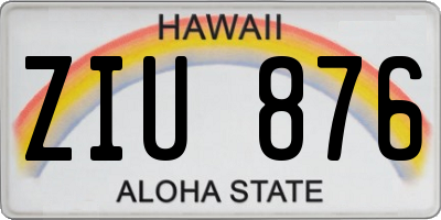 HI license plate ZIU876