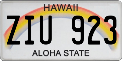 HI license plate ZIU923