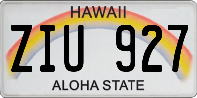 HI license plate ZIU927