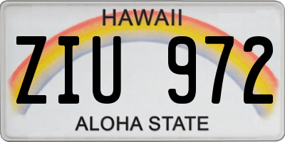 HI license plate ZIU972