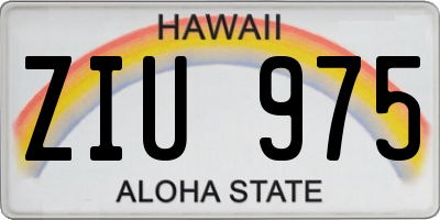 HI license plate ZIU975