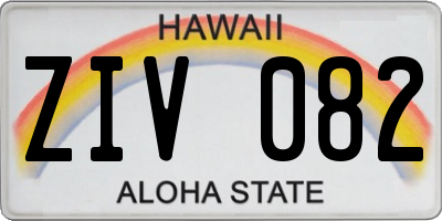 HI license plate ZIV082
