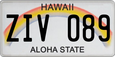 HI license plate ZIV089