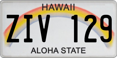 HI license plate ZIV129