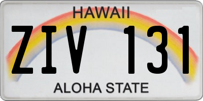 HI license plate ZIV131