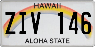 HI license plate ZIV146