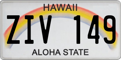 HI license plate ZIV149