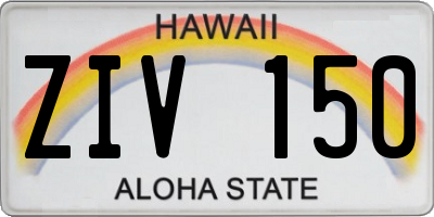 HI license plate ZIV150
