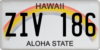 HI license plate ZIV186