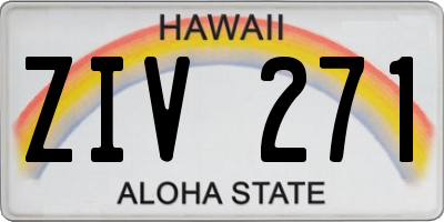 HI license plate ZIV271