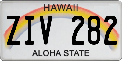 HI license plate ZIV282