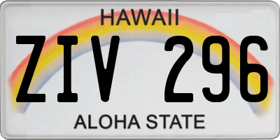 HI license plate ZIV296