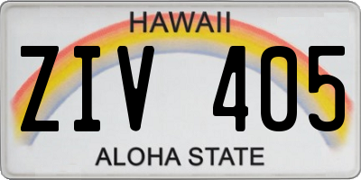 HI license plate ZIV405