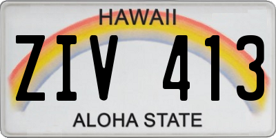 HI license plate ZIV413