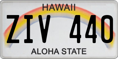 HI license plate ZIV440