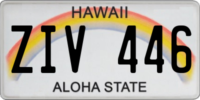 HI license plate ZIV446