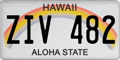 HI license plate ZIV482